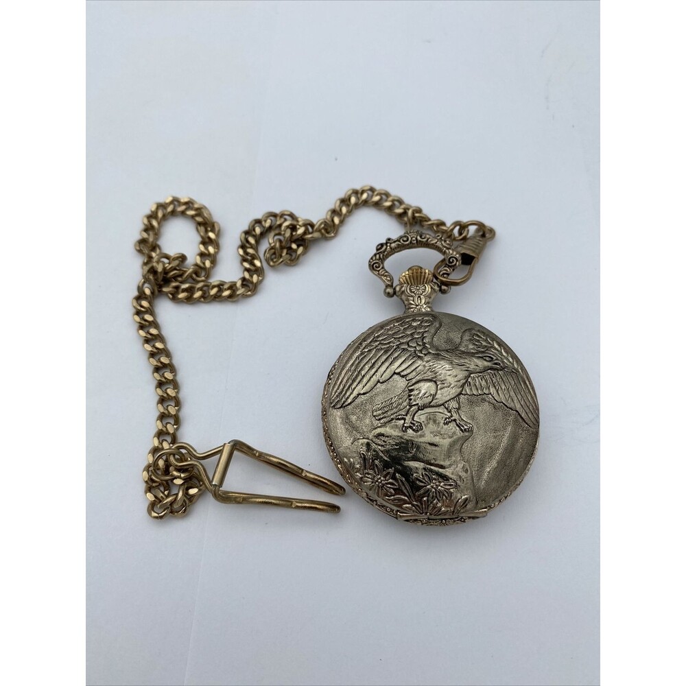 Vintage Remington Eagle Pocket watch Antimagnetic Silver Tone